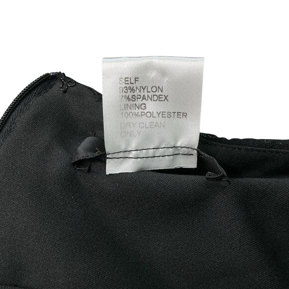 Tadashi Shoji Black Asymmetric Ruched Sleeve Gown sz M Glam Mermaid Column Event - Picture 10 of 13